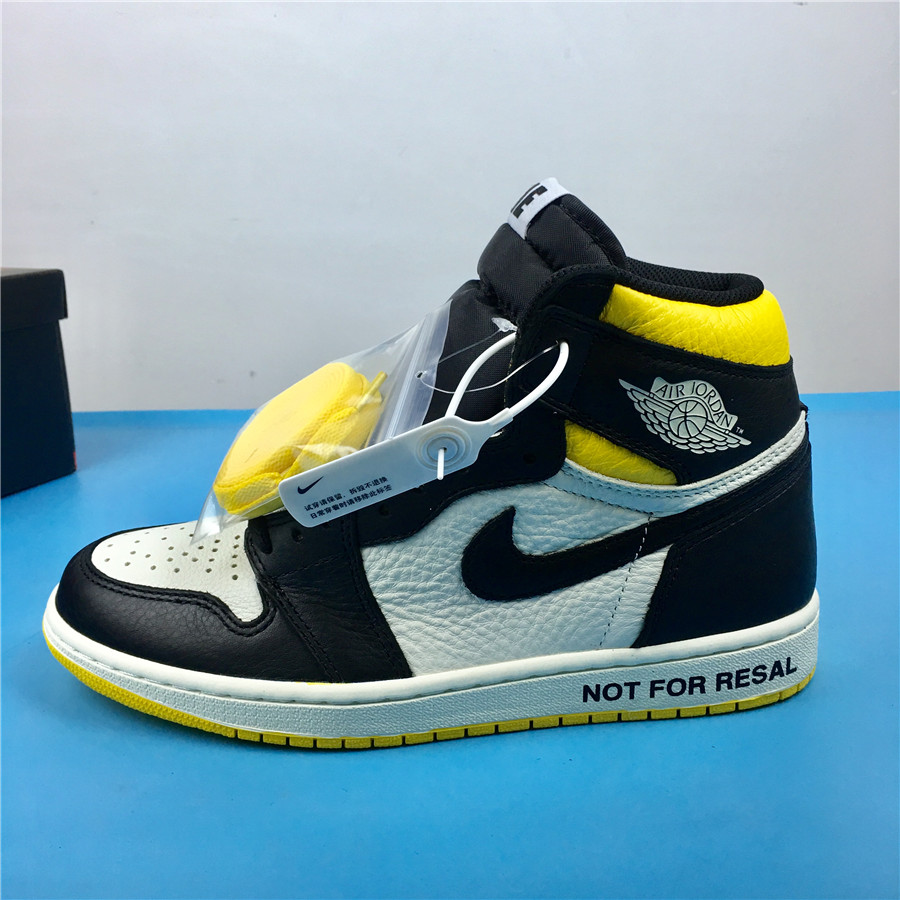 Air Jordan 1 OG Not For Resale Black White Yellow Shoes